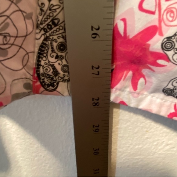 Scrub Studio Shirt Women’s Plus Size 2X Pink Short Sleeve Ties‎ In Back - Picture 8 of 14